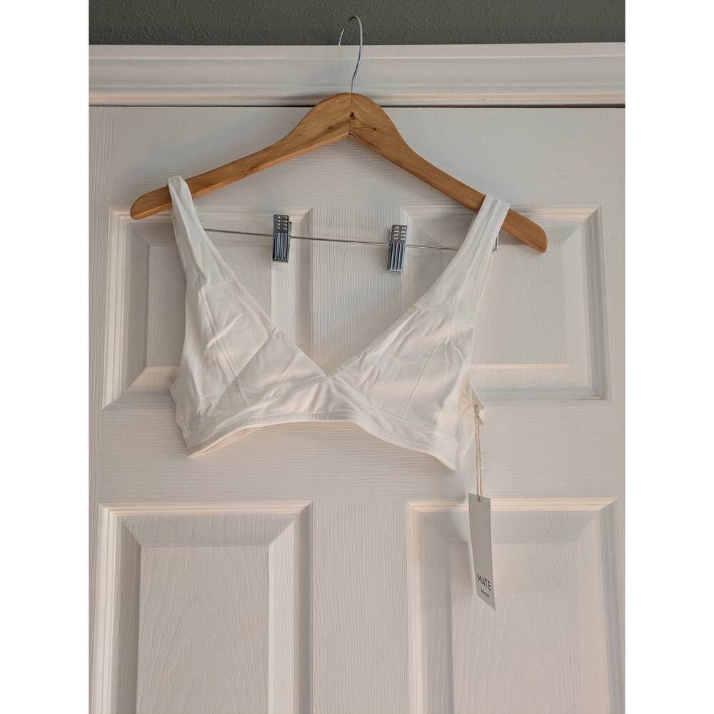 MATE The Label Tencel Comfort Wireless Triangle Bra White S NWT